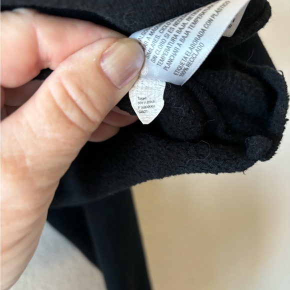 Wild Fable Women Extra Large Solid Ebony Cropped Hoodie Sweatshirt White Strings - Picture 5 of 6